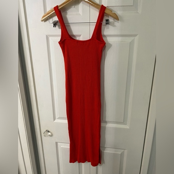 Midi fire red dress - Picture 3 of 3